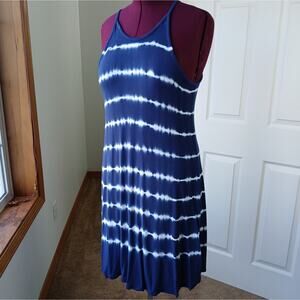 Old Navy Cool Knit Tie Dye Maxi Dress L dark blue sleeveless cami tank striped